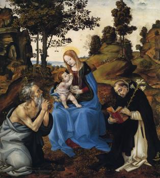 Filippino Lippi : The Virgin and child with St Jerome and Dominic